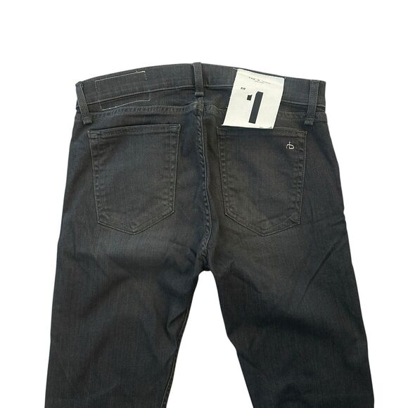 NEW RAG & BONE Men's Fit 1 Extra Slim Jeans Silver Gray Sz 33 (32x35) Button Fly - Picture 6 of 11